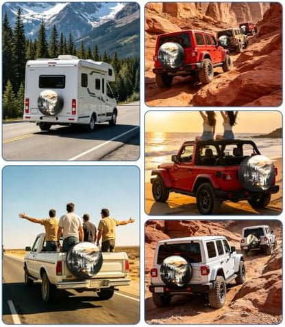 RV Spare Tire Cover Mountain Lake Tree 17in Waterproof Universal Fit - Image 6