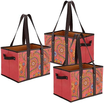 Foraineam Reusable Grocery Bags Set Durable Heavy Duty Tote Bag Collapsible - Image 2