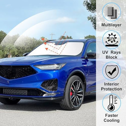 Windshield Sun Shade for 2014-2019 2020 Acura MDX Accessories - Image 2