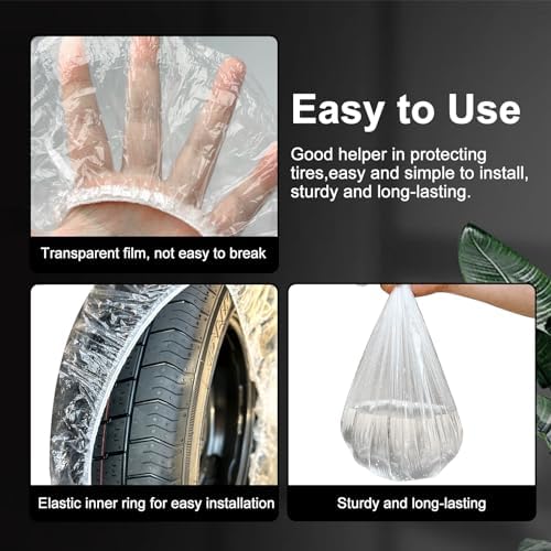 50PCS Disposable Plastic Tire Maskers, Tire Bags, Tire Covers - Image 4