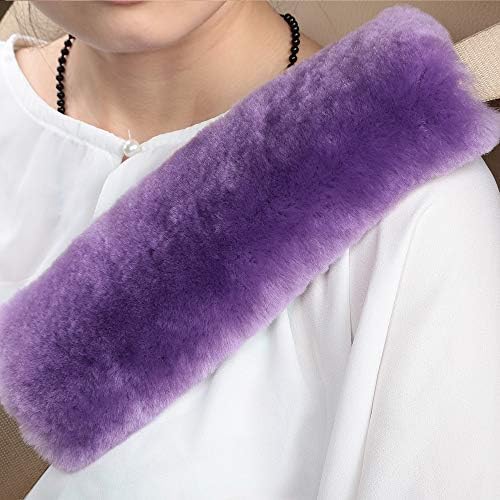 OGLAND 2 Pack Sheepskin Car Seat Belt Cover Pads | Wool Seatbelt Cushions by OGLAND