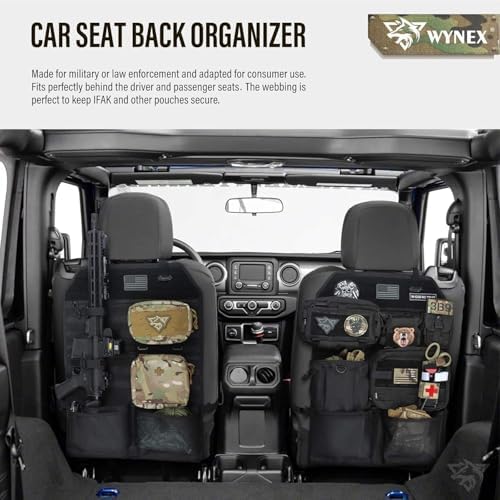 WYNEX Molle Seat Back Car Organizer Fit Most Car F150 Jeeps Pickups Trucks - Image 3