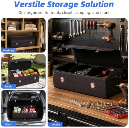 Car Trunk Organizer with Sturdy Faux Leather Lid - Image 5