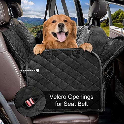 Femuar Dog Car Seat Cover with Storage Pockets Mesh Visual Window, Waterproof - Image 2