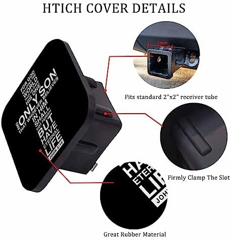 Christian Cross Hitch Tube Cover 2 Inch Holy Bible Verse Faith Cross Rubber - Image 3