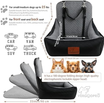 Small Dog Car Seat & Travel Bed:Keep Your Pup Safe, Comfortable and Secure on - Image 3