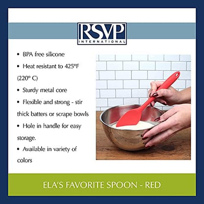 RSVP International Ela's Favorite Silicone Spatula Spoon, Scrape Sauces - Image 6