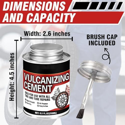 Chemical Vulcanizing Cement 8.5 FL.Oz, All Purpose Tire Repair Glue, Fast Dry - Image 4