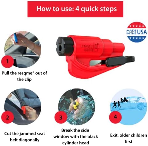 resqme The Original Emergency Keychain Car Escape Tool, 2-in-1 Seatbelt Cutter - Image 5