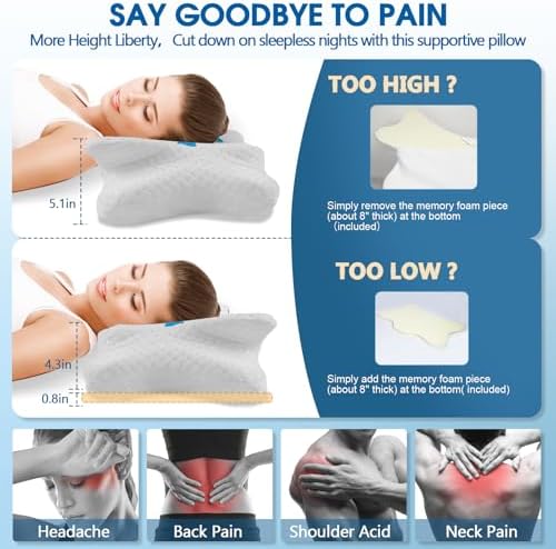 CHxxy Memory Foam Pillows, Cervical Pillow - Image 2