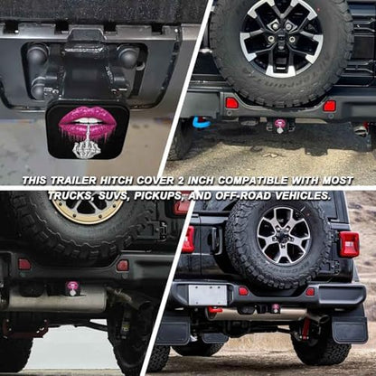 2 Inch Skeleton Hand Sexy Lips Trailer Hitch Cover Rubber Receiver Tube Plug Cap - Image 5