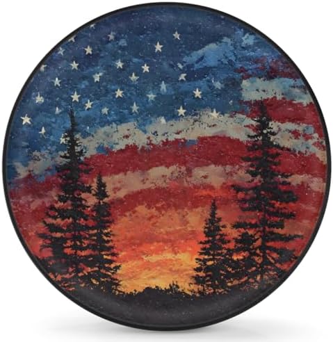 Spare Tire Cover Forest Camping American Flag Wheel Covers Protectors by cfpolar
