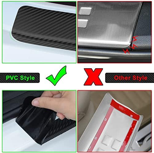 4Pcs Car Door Sill Protector for Nissan Pathfinder, Carbon Fiber Anti-Scratch - Image 4
