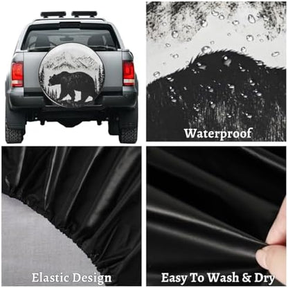 Spare Tire Cover for RV Trailer, Animal Bear Mountain Waterproof Sun Leather - Image 4