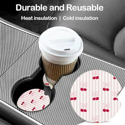 Ceramic Car Coasters – Absorbent Car Cup Holder Coaster Set - Image 2