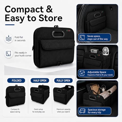 PAT SAM'S Car Trunk Organizer for SUV, Collapsible Storage Box - Image 5