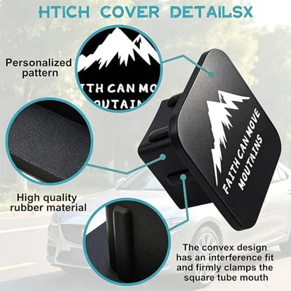 Hitch Receiver Cover 2" Faith Can Move Mountains Trailer Hitch Cover Tube Cap - Image 3