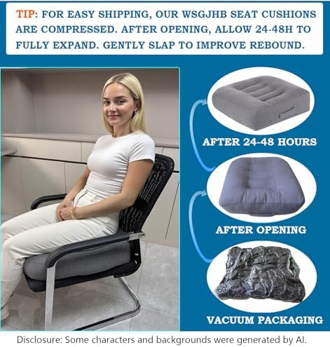 WSGJHB Large Seat Cushion, Extra Thick Booster Seat Cushions Long Sitting - Image 7
