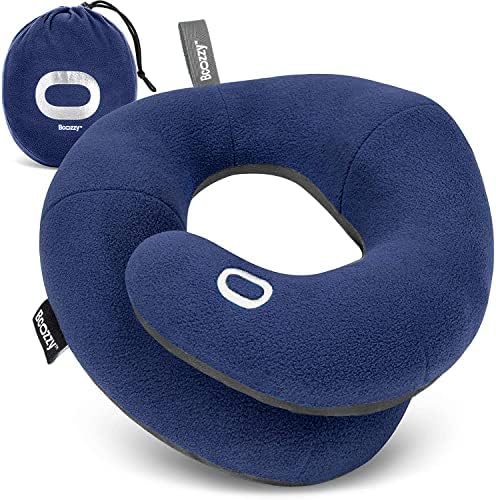 BCOZZY Travel Neck Pillow for Airplane – Patented Double Support for Head by BCOZZY