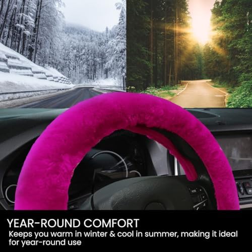 Andalus Brands Luxury Fluffy Car Steering Wheel Covers – Genuine Merino - Image 4