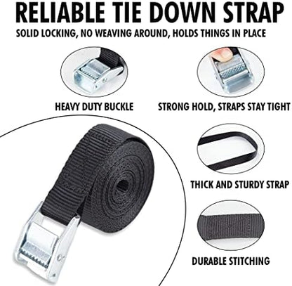Cartman 1 in x 12 ft Lashing Straps, 12 Pack, 600 lb Break Strength - Image 2