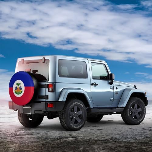 Haiti Flag Haitian National Flags Spare Tire Cover, Universal Waterproof & - Image 5