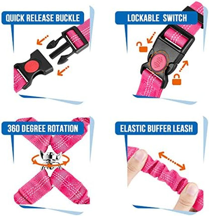 Lukovee Double Dog Car Seat Belt, No Tangle Headrest Restraint - Image 2
