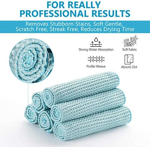 ZHIDIAN Waffle Weave Microfiber Towels, Premium Waffle Knit Car Detailing Towel - Image 5