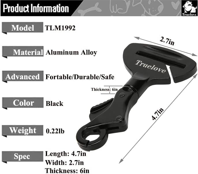 Truelove Vehicle Seat Belt Safety Buckle Lock, Dog Seat Belt Clip Universal Dog - Image 3