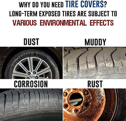 I Go Where I'm Towed Spare Tire Cover Weatherproof Wheel Protectors Universal - Image 7