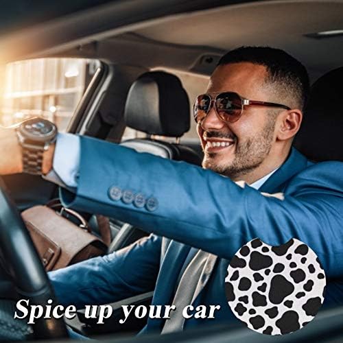 4 Pack Car Coasters, 2.75inch Cow Print Car Cup Holder Coasters - Image 6