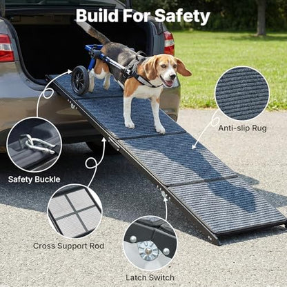 Veehoo Foldable Dog Ramp for Car Truck SUV Extra Large Wide 79" L 20" W - Image 6