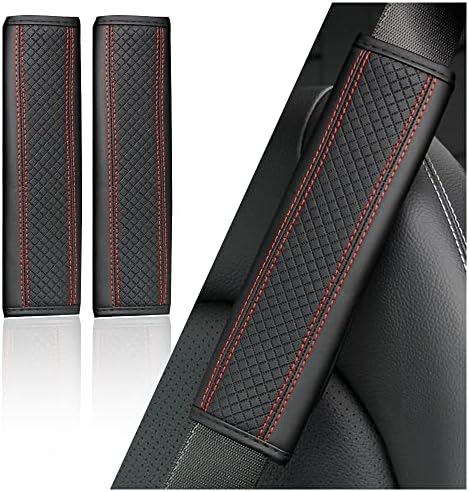 2PCS Car Seat Belt Cover Pad, Breathable Leather Seatbelt Covers by Unknown