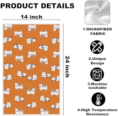 Cartoon Cat Kitchen Towel, Cute Cat Lover Gifts - Image 2
