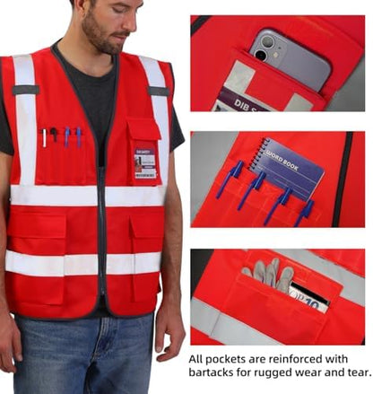 Dib Safety Hi Vis Reflective Safety Vest - Image 3