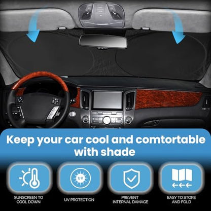 Windshield Sunshade for 2017-2024 2025 2026 Nissan Armada Window Shades - Image 3
