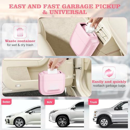 1 Pack Car Trash Can with Lid, Built-in Storage Garbage Bag - Image 7