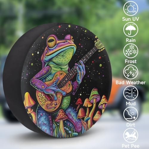 Rv Spare Tire Cover Wheel Funny Frog Mushroom Tire Covers Wheel Protectors - Image 3