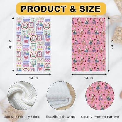ZHAMEN 2Pcs Cute Silly Goose Kitchen Towels Waffle Soft Hand Towels - Image 3