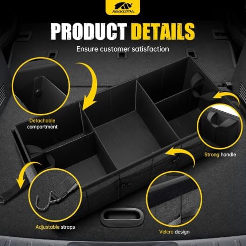 MIKKUPPA Trunk Organizer with Lid - 95L Collapsible Car Organizer - Image 3