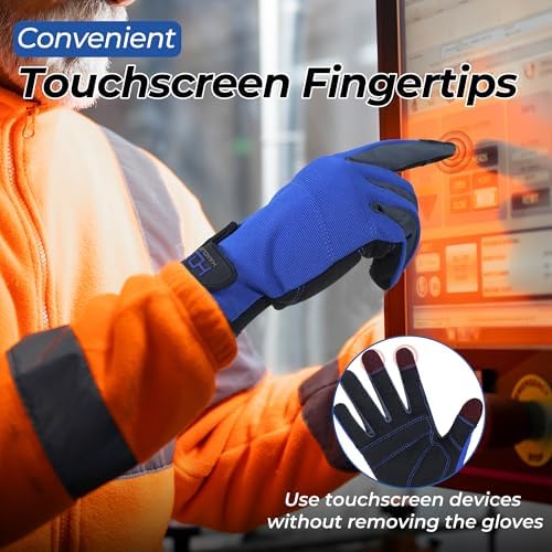 HANDLANDY Work Gloves for Men & Women, Utility Mechanic Working Gloves Touch - Image 4