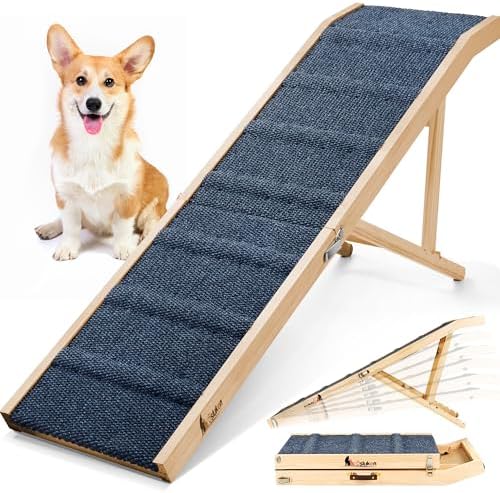 2026 Upgraded Dog Ramp for Bed, Dog Ramps for High Beds Car, High Traction by Makeyourlifeeasier