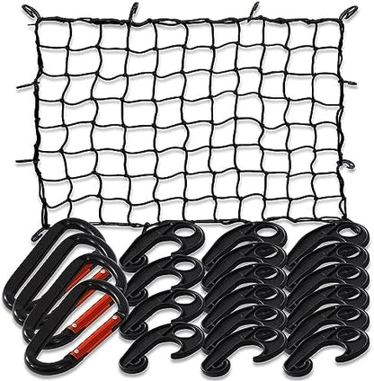 3' x 4' Cargo net Bungee Nets Stretches to 6' x 8', Small Truck Bed Cargo Net by TKKEUEP