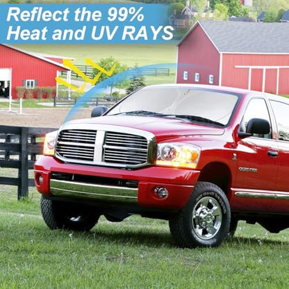 Sun Shade Windshield Sunshade for 2010 2011-2018 Dodge Ram 1500 2500 3500 - Image 2