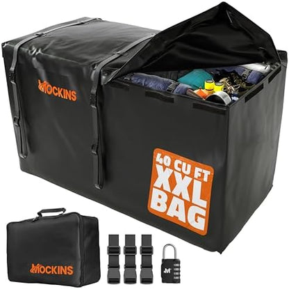 Mockins 40 Cu Ft XXL Trailer Hitch Cargo Carrier Bag w/Straps, Lock & Case by Mockins
