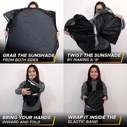 EcoNour Jeep Windshield Sun Shade, Foldable UV Sun Shield, Jeep Accessories - Image 5