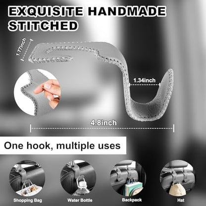 EldHus Car Seat Hooks for Purses and Bags, 4 Pack Car Purse Holder for Grocery - Image 4