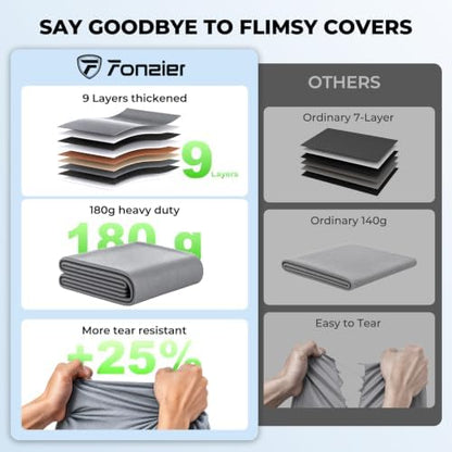 Fonzier Extra Thick 9 Layers Travel Trailer RV Cover Fits 24.1-26FT - Image 2