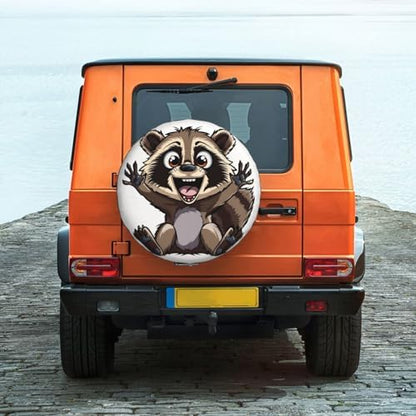 Funny Raccoon Spare Tire Cover Excited Racoon Wheel Protector - Image 6