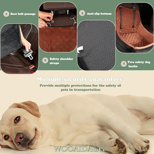 WOOAIDAGG Dog Car Seat for Medium Sized Dog, Pet Travel Car Bed - Image 3